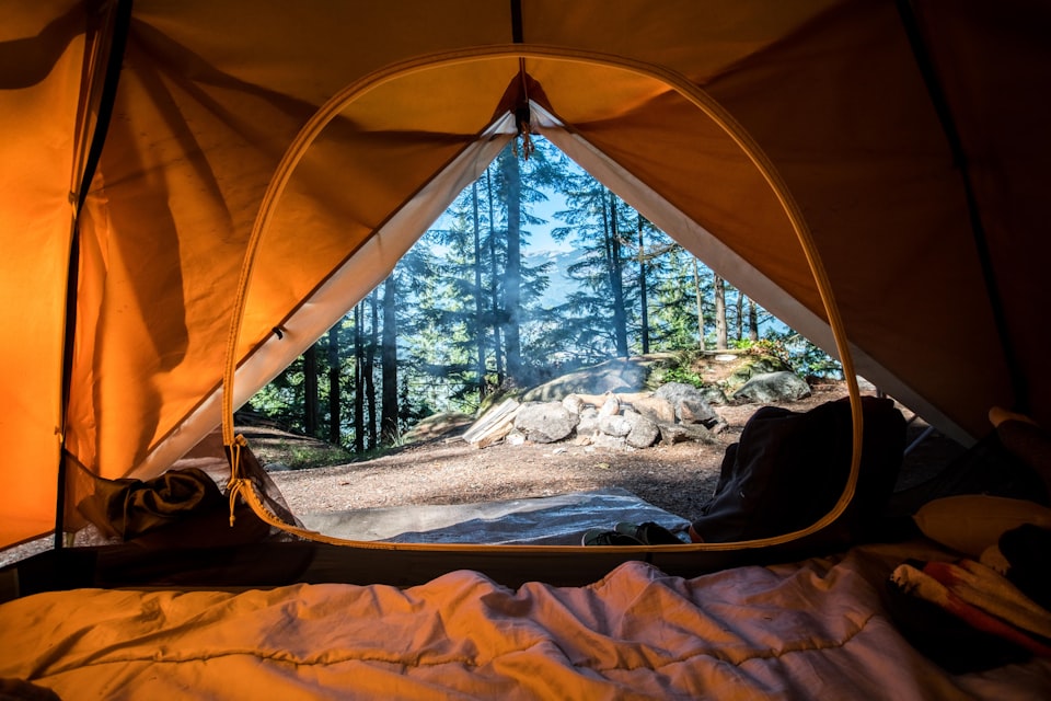 A busy campsite fully booked during peak season in the UK