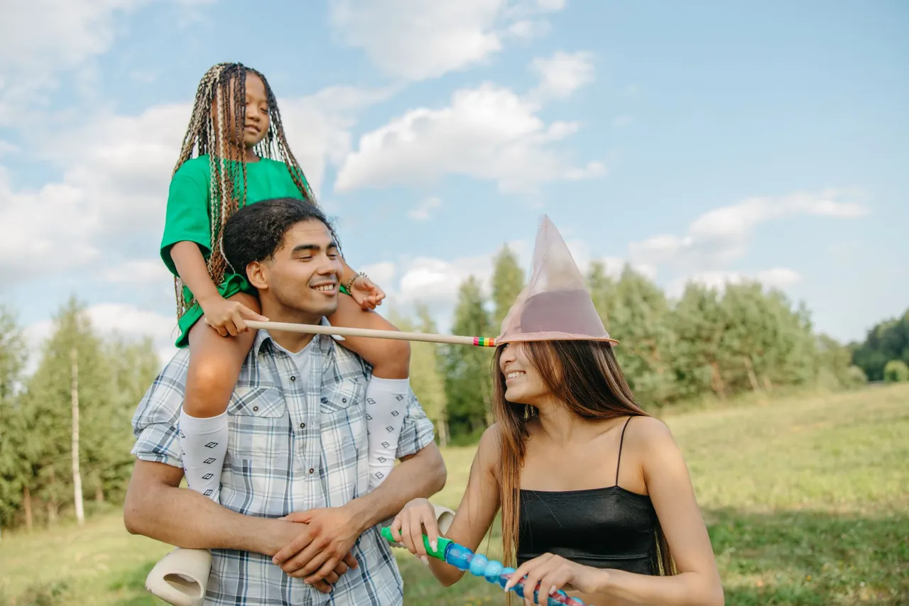 A smiling family enjoying their campsite holiday